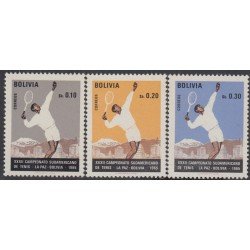 Bolivia 482/84 1968 XXXII Campeonato Sudamericano de Tenis MNH Bolivia 482/84 1968 XXXII Campeonato Sudamericano de Tenis MNH