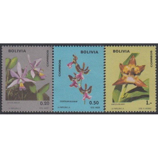 Bolivia 524/26 1974 Orquídeas Flores Flowers MNH Bolivia 524/26 1974 Orquídeas Flores Flowers MNH