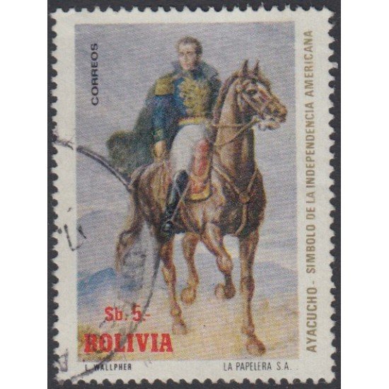 Bolivia 527 1974 150 Aniversario de la Batalla de Ayacucho Caballo Soldado Usado