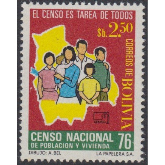 Bolivia 551C 1976 Censo de población nacional MNH