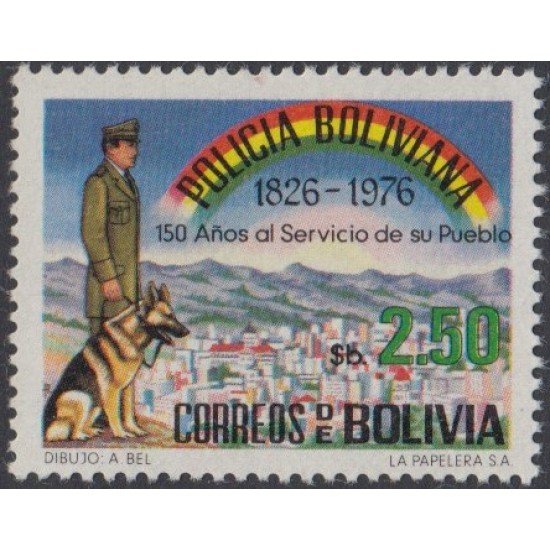 Bolivia 551 1976 150 Años de la policía boliviana MH Bolivia 551 1976 150 Años de la policía boliviana MH