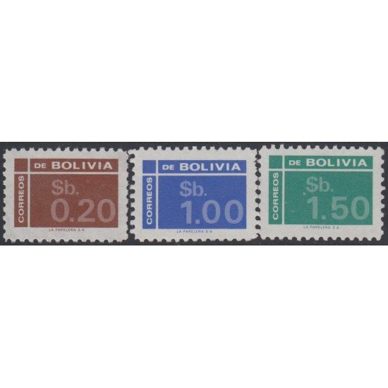 Bolivia 552/54 1976 Serie Antigua Estadísticas MNH