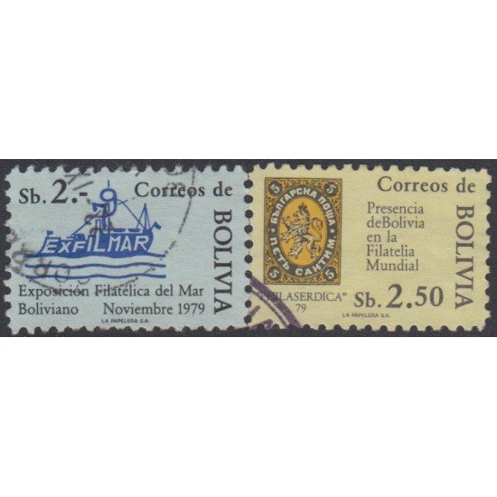 Bolivia 579/80 1979 50 Exposición Filatélica del Mar Boliviano Usado