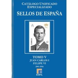 Catálogo España Edifil Especializado Tomo V Juan Carlos I  Felipe VI 2001 - 2016