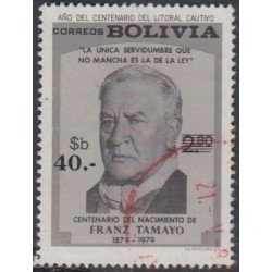 Bolivia 596 1979 Centenario del nacimiento de Franz Tamayo Usado Bolivia 596 1979 Centenario del nacimiento de Franz Tamayo Usado