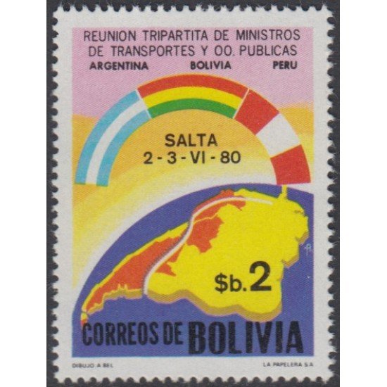 Bolivia 599 1980 Reunión de Ministros de transporte y OO. Públicas MNH Bolivia 599 1980 Reunión de Ministros de transporte y OO. Públicas MNH