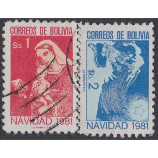 Bolivia 616/17 1981 Navidad Christmas Usado
