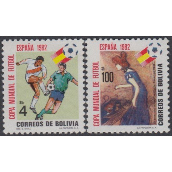 Bolivia 622/23 1982 copa mundial de Fútbol España 1982  MNH