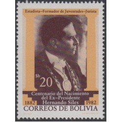 Bolivia 627 1982 100 Años del Nacimiento del ex-presidente Hernando Siles MNH Bolivia 627 1982 100 Años del Nacimiento del ex-presidente Hernando Siles MNH