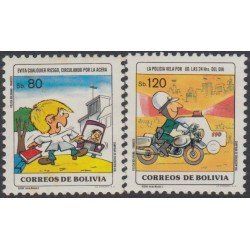 Bolivia 647/48 1984 Seguridad vial MNH Bolivia 647/48 1984 Seguridad vial MNH