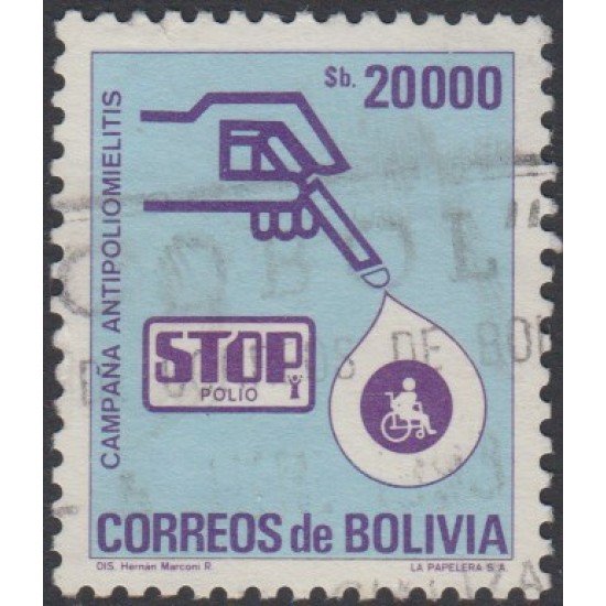 Bolivia 657 1985 Campaña contra la Poliomelitis Usado Bolivia 657 1985 Campaña contra la Poliomelitis Usado