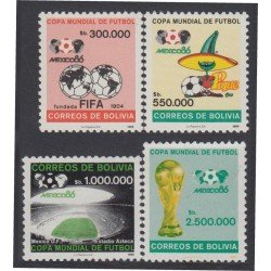 Bolivia 667/70 1986 Copia Mundial de Fútbol México 86 MNH Bolivia 667/70 1986 Copia Mundial de Fútbol México 86 MNH