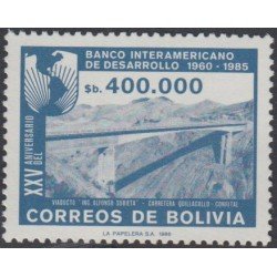 Bolivia 674 1986 25 Años del Banco Interamericano de Desarrollo MNH Bolivia 674 1986 25 Años del Banco Interamericano de Desarrollo MNH