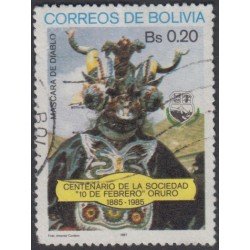 Bolivia 680 1987 100 Años de Sociedad de Febrero Máscara Usado Bolivia 680 1987 100 Años de Sociedad de Febrero Máscara Usado