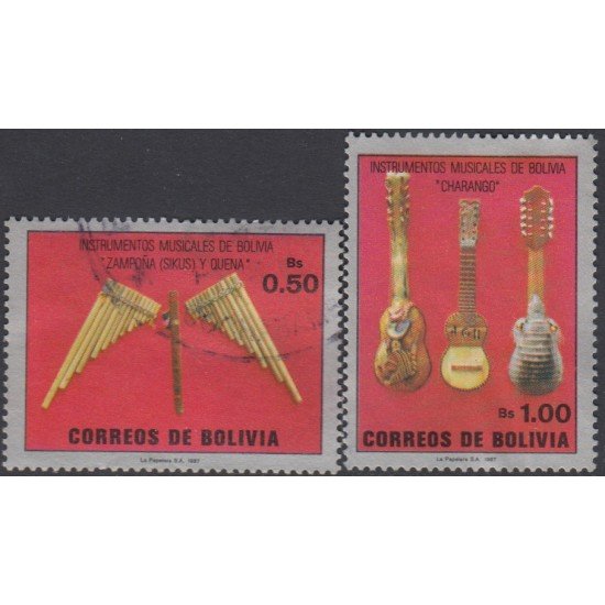 Bolivia 693/94 1987 Instrumentos musicales de Bolivia Usado Bolivia 693/94 1987 Instrumentos musicales de Bolivia Usado