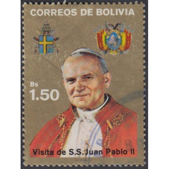 Bolivia 711 1988 Visita de Juan Pablo II en Bolivia Usado Bolivia 711 1988 Visita de Juan Pablo II en Bolivia Usado