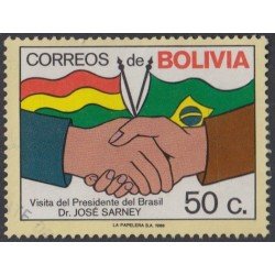 Bolivia 712 1988 Visita del Presidente de Brasil Dr. José Sarney MNH Bolivia 712 1988 Visita del Presidente de Brasil Dr. José Sarney MNH