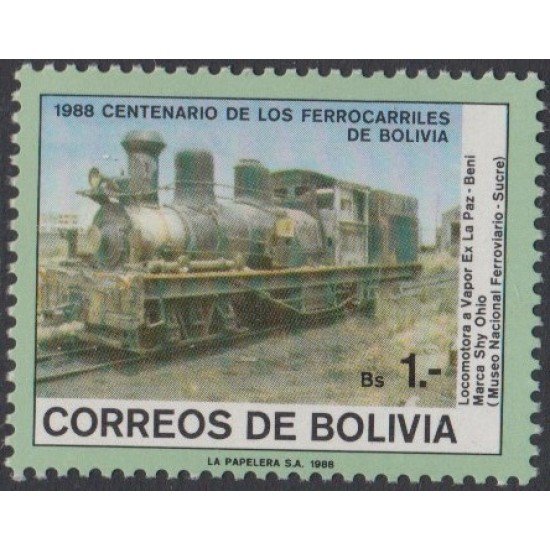 Bolivia 714 1988 100 años de los ferrocarriles de Bolivia MNH Bolivia 714 1988 100 años de los ferrocarriles de Bolivia MNH