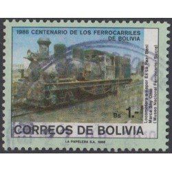 Bolivia 714 1988 100 años de los ferrocarriles de Bolivia Usado Bolivia 714 1988 100 años de los ferrocarriles de Bolivia Usado