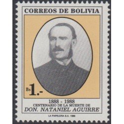 Bolivia 715 1988 100 años de la muerte Don Nataniel Aguirre MNH Bolivia 715 1988 100 años de la muerte Don Nataniel Aguirre MNH