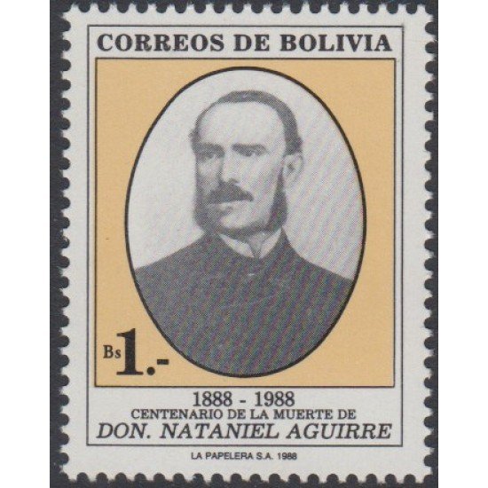 Bolivia 715 1988 100 años de la muerte Don Nataniel Aguirre MNH Bolivia 715 1988 100 años de la muerte Don Nataniel Aguirre MNH