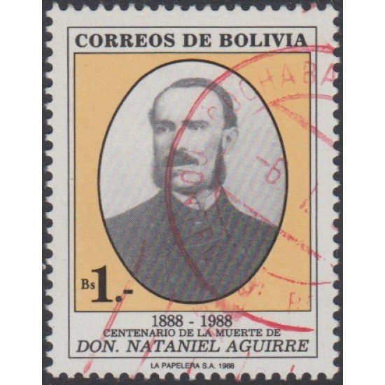 Bolivia 715 1988 100 años de la muerte Don Nataniel Aguirre Usado Bolivia 715 1988 100 años de la muerte Don Nataniel Aguirre Usado