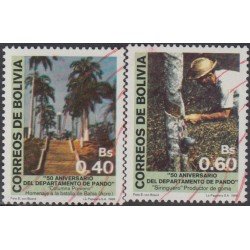 Bolivia 716/17 1988 50 Aniversario del departamento de Pando Usado Bolivia 716/17 1988 50 Aniversario del departamento de Pando Usado