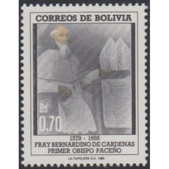 Bolivia 719 1988 Fray Bernardino de Cárdenas Primer Obispo Paceño MNH Bolivia 719 1988 Fray Bernardino de Cárdenas Primer Obispo Paceño MNH