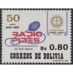 Bolivia 724 1989 50 Años de Radio Fides MNH Bolivia 724 1989 50 Años de Radio Fides MNH