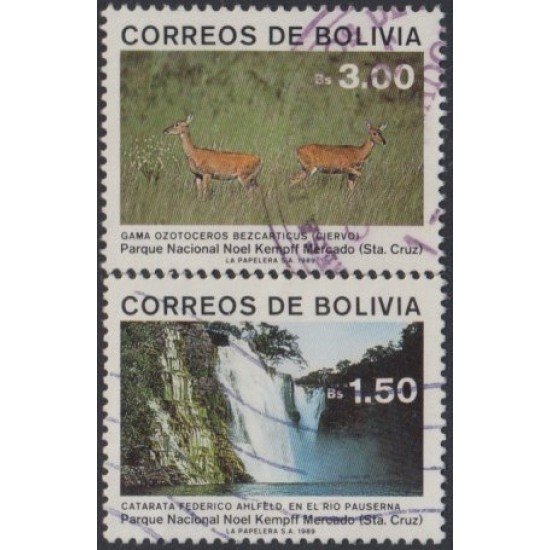 Bolivia 733/34 1989 Parque Nacional Noel KempfF Mercado Usado