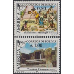 Bolivia 735/36 1989 Manufactura-Metalurgia Templo de Kalasasaya MNH Bolivia 735/36 1989 Manufactura-Metalurgia Templo de Kalasasaya MNH