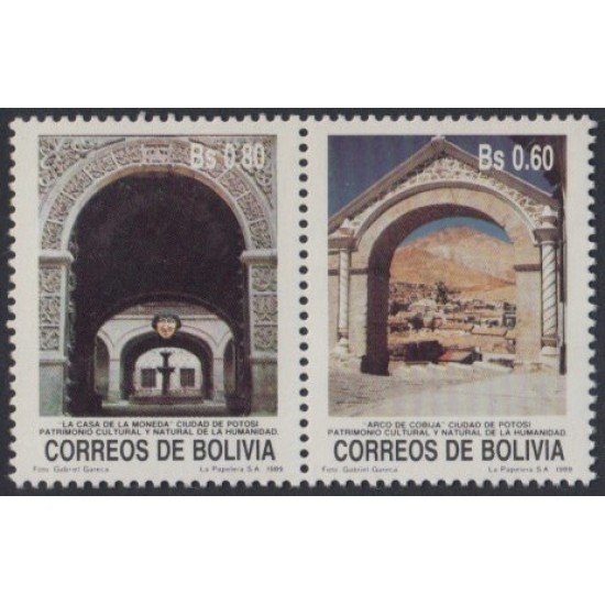 Bolivia 738/39 1989 La casa de la moneda Arco de cobija MNH