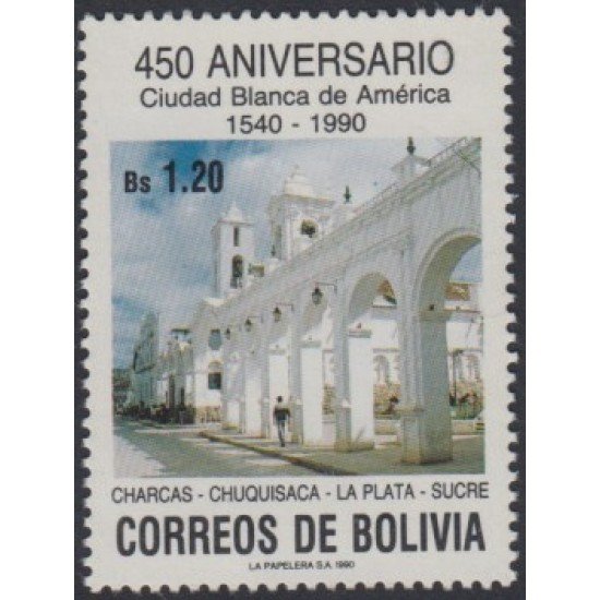 Bolivia 748 1990 Aniversario de las Villas Blancas Charcas Chuquisaca MNH Bolivia 748 1990 Aniversario de las Villas Blancas Charcas Chuquisaca MNH