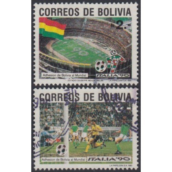 Bolivia 750/51 1990 Copa Mundial de Fútbol Italia Football Usado Bolivia 750/51 1990 Copa Mundial de Fútbol Italia Football Usado