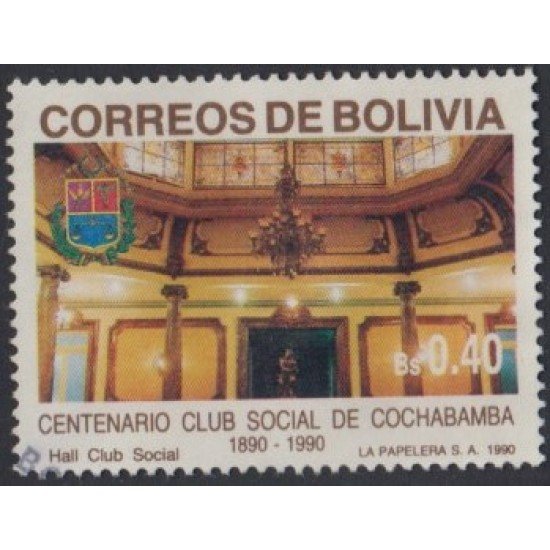 Bolivia 754 1990 Centenario del Club Social de Cochamba Usado Bolivia 754 1990 Centenario del Club Social de Cochamba Usado