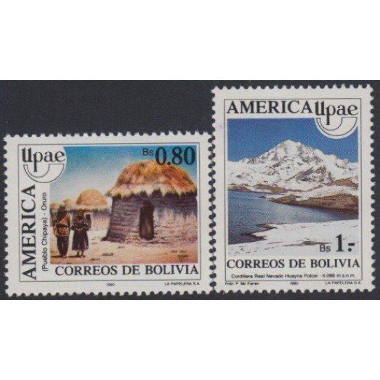 Bolivia 757/58 1990 Upaep Cordillera Real Nevado Huayno Pueblo Chipaya MNH Bolivia 757/58 1990 Upaep Cordillera Real Nevado Huayno Pueblo Chipaya MNH