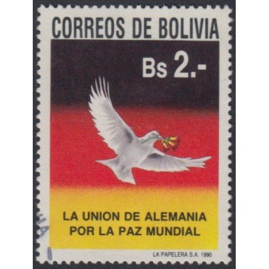 Bolivia 759 1990 La Unión de Alemania por La Paz Mundial Usado Bolivia 759 1990 La Unión de Alemania por La Paz Mundial Usado