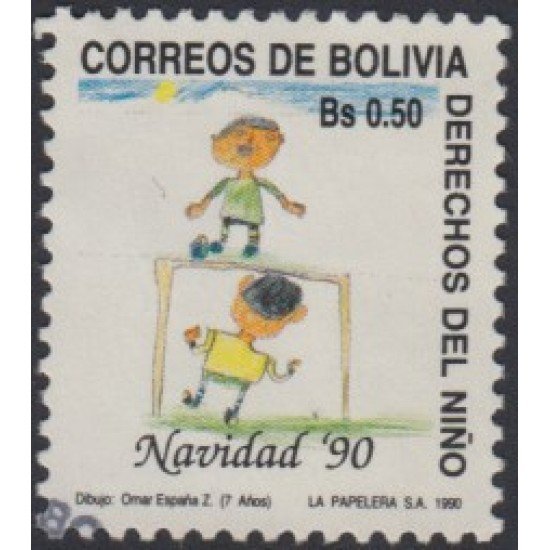 Bolivia 760 1990 Navidad Chritsmas Los derechos del niño Usado Bolivia 760 1990 Navidad Chritsmas Los derechos del niño Usado