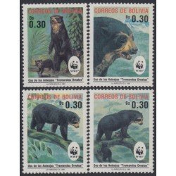 Bolivia 767/70 1991 Protección de la Naturaleza Oso Bear MNH Bolivia 767/70 1991 Protección de la Naturaleza Oso Bear MNH