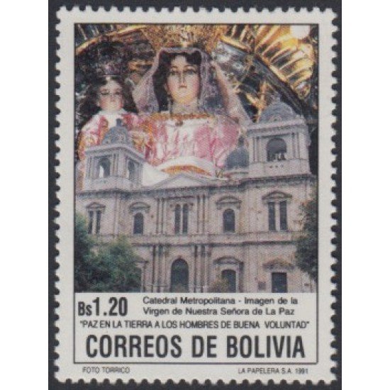 Bolivia 775 1991 Catedral Metropolitana Virgen de Nuestra Señora de la Paz MNH Bolivia 775 1991 Catedral Metropolitana Virgen de Nuestra Señora de la Paz MNH