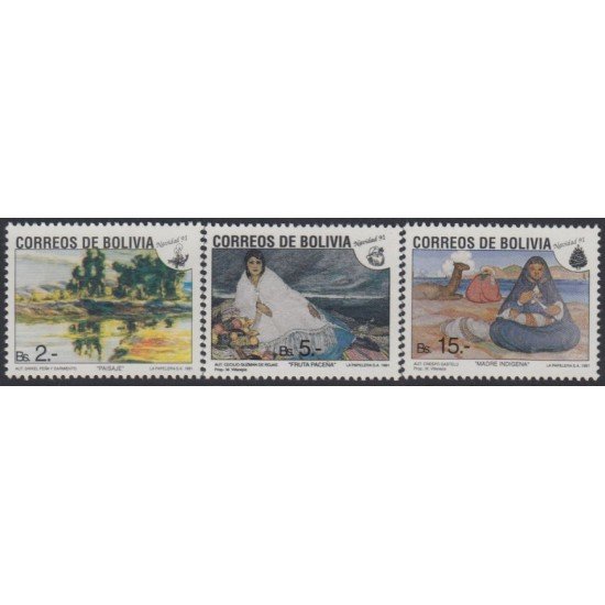 Bolivia 784abc 1991 Navidad Christmas Daniel Pena Cecilio Guzmán MNH Bolivia 784abc 1991 Navidad Christmas Daniel Pena Cecilio Guzmán MNH