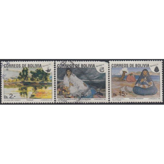 Bolivia 784abc 1991 Navidad Christmas Daniel Pena Cecilio Guzmán Usado Bolivia 784abc 1991 Navidad Christmas Daniel Pena Cecilio Guzmán Usado
