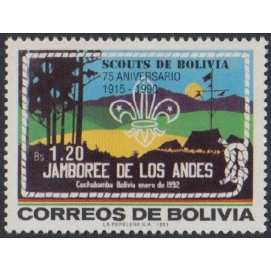 Bolivia 785 1992 75 Años de los scouts de Bolivia Jamboree de los Andes MNH Bolivia 785 1992 75 Años de los scouts de Bolivia Jamboree de los Andes MNH