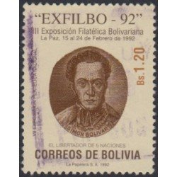 Bolivia 788A 1992 Exfilbo 92 III Exposición Filatélica Bolivariana Usado Bolivia 788A 1992 Exfilbo 92 III Exposición Filatélica Bolivariana Usado