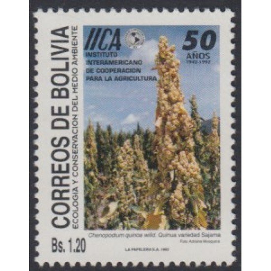 Bolivia 796 1992 Ecología y Conservación del Medio Ambiente MNH Bolivia 796 1992 Ecología y Conservación del Medio Ambiente MNH