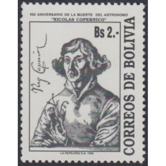 Bolivia 815 1993 450 Aniversario de la muerte de Nicolás Copernico MNH Bolivia 815 1993 450 Aniversario de la muerte de Nicolás Copernico MNH