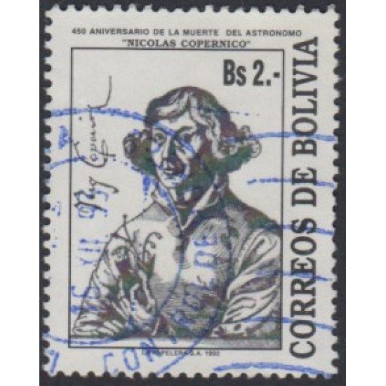 Bolivia 815 1993 450 Aniversario de la muerte de Nicolás Copernico Usado Bolivia 815 1993 450 Aniversario de la muerte de Nicolás Copernico Usado