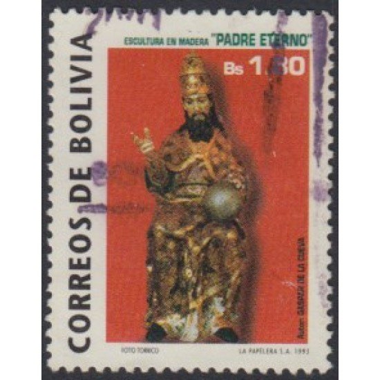 Bolivia 818 1993 Escultura en Madera Padre Eterno Usado Bolivia 818 1993 Escultura en Madera Padre Eterno Usado