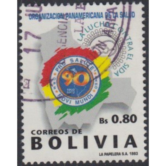 Bolivia 839 1993 Lucha contra el Sida Usado Bolivia 839 1993 Lucha contra el Sida Usado