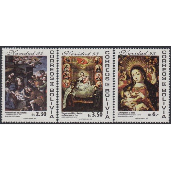 Bolivia 855ABC 1993 Navidad Christmas MNH Bolivia 855ABC 1993 Navidad Christmas MNH